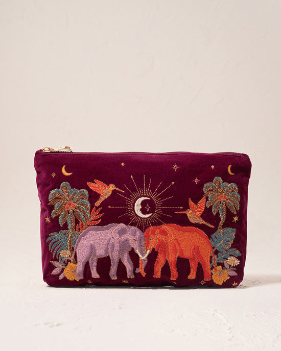Enchanted Elephant Ruby Velvet Everyday Pouch