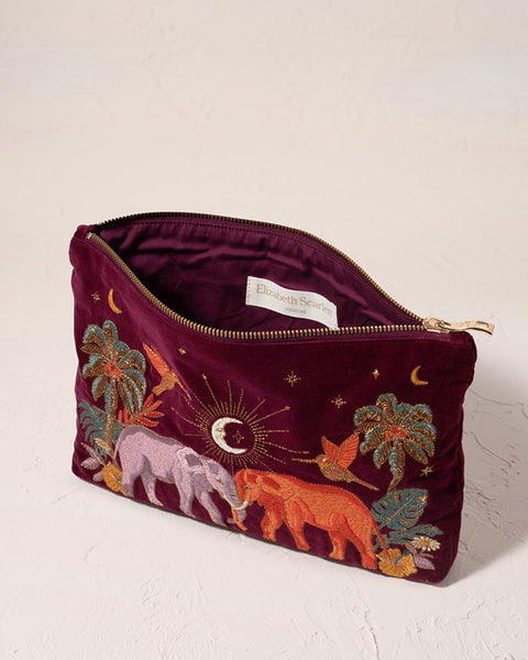Enchanted Elephant Ruby Velvet Everyday Pouch