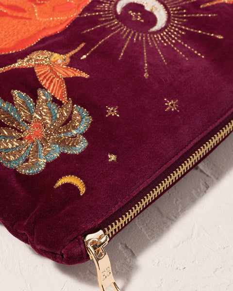 Enchanted Elephant Ruby Velvet Everyday Pouch