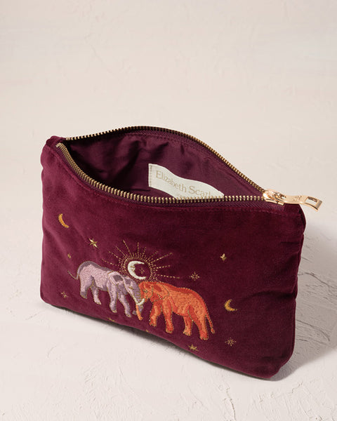 Enchanted Elephant Ruby Velvet Mini Pouch