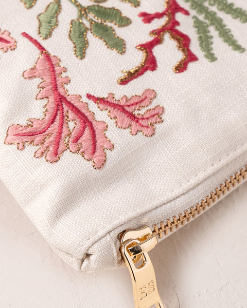 Coral Seahorse Sea Salt Cotton Everyday Pouch