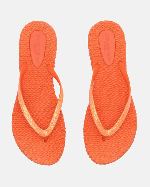 Glitter Flip Flops Hot Orange