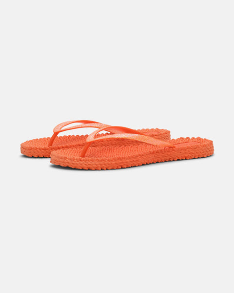 Glitter Flip Flops Hot Orange