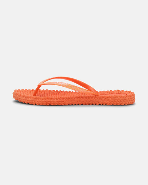 Glitter Flip Flops Hot Orange