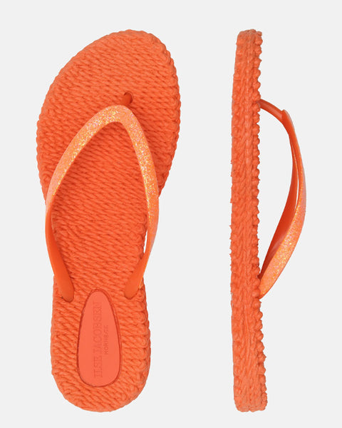 Glitter Flip Flops Hot Orange