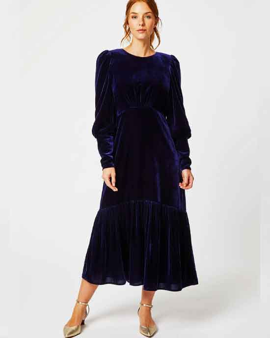 Esmee Velvet Dress Navy