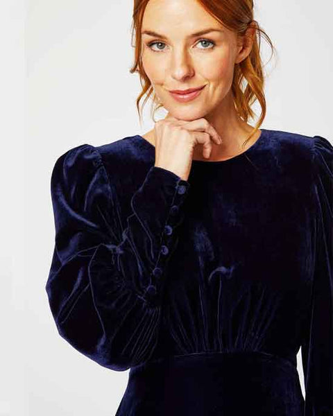 Esmee Velvet Dress Navy