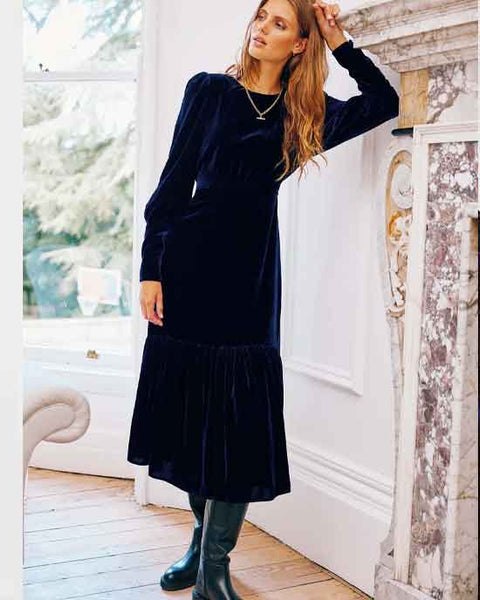 Esmee Velvet Dress Navy
