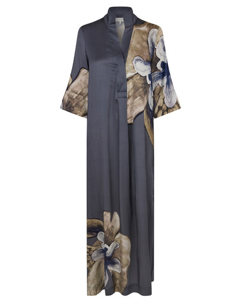 Helga Silk Dress Lotus Black