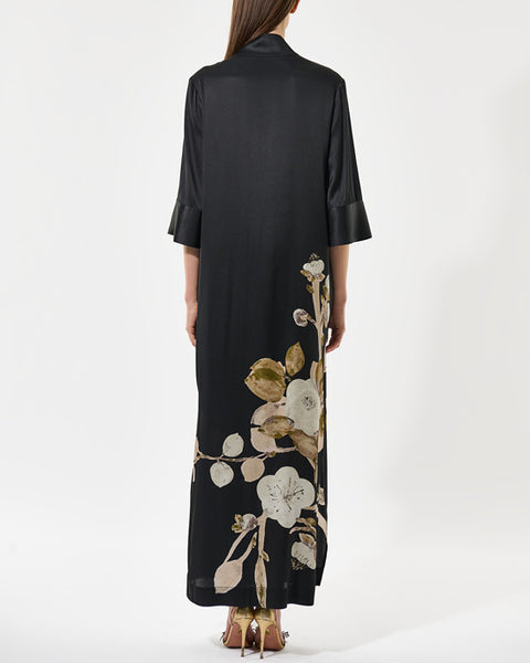 Helga Silk Dress Lotus Black
