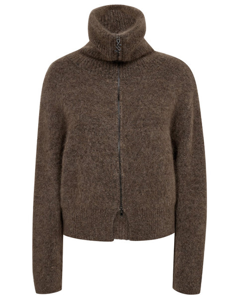 Hulda Knit Zip Cardigan Bracken