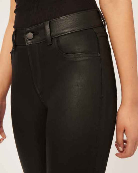 Mara Straight Mid Rise Instasculpt Ankle Black Coated