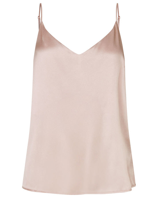 Octavie Silk Strap Top Rosewater