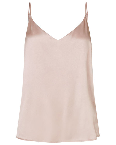 Octavie Silk Strap Top Rosewater