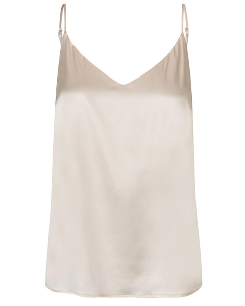 Octavie Silk Strap Top Porcelain