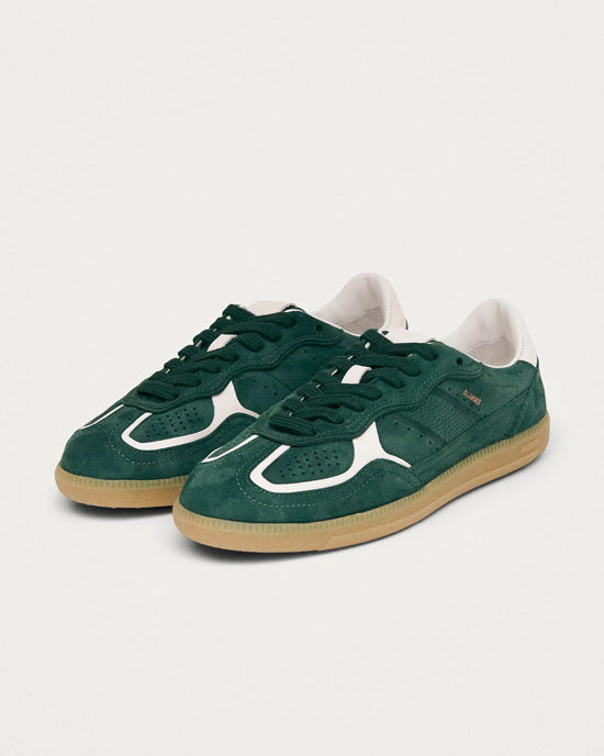 Rife Forest Green Leather Sneakers