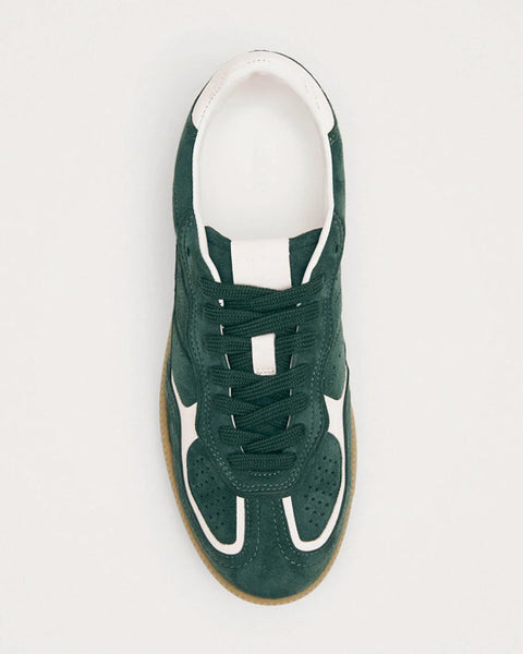 Rife Forest Green Leather Sneakers