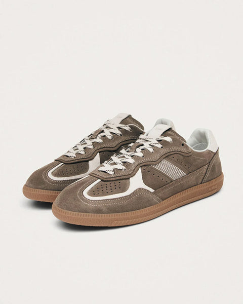 Rife Taupe Leather Sneakers Taupe
