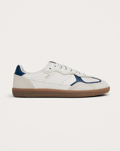 Rife Grain White Navy Leather Sneakers