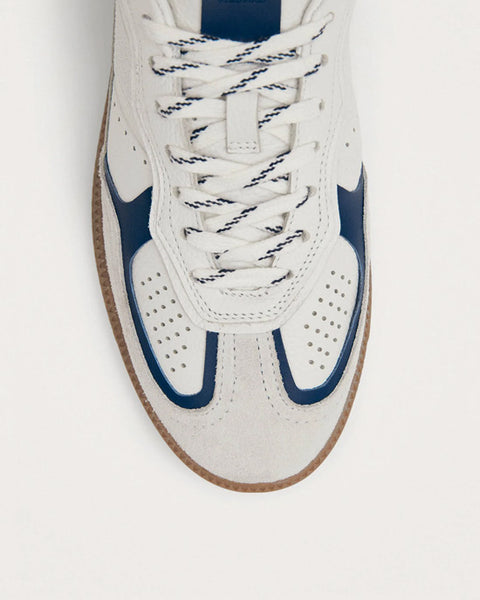 Rife Grain White Navy Leather Sneakers