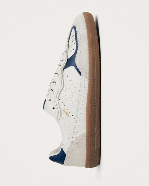 Rife Grain White Navy Leather Sneakers