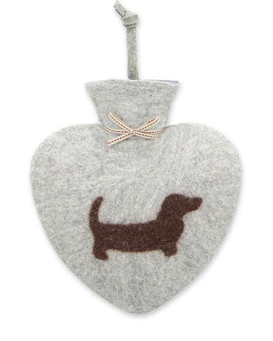 Heart Hot Water Bottle 0.7l Merino Wool