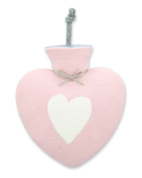 Heart Hot Water Bottle 0.7l Merino Wool