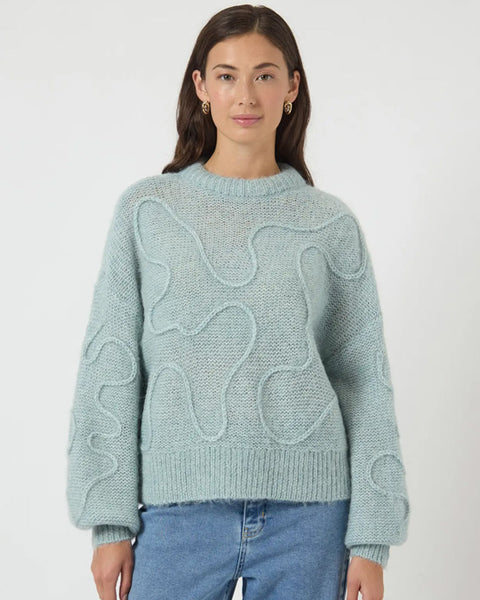 Yasbrida Wool Blend Jumper Silver Blue
