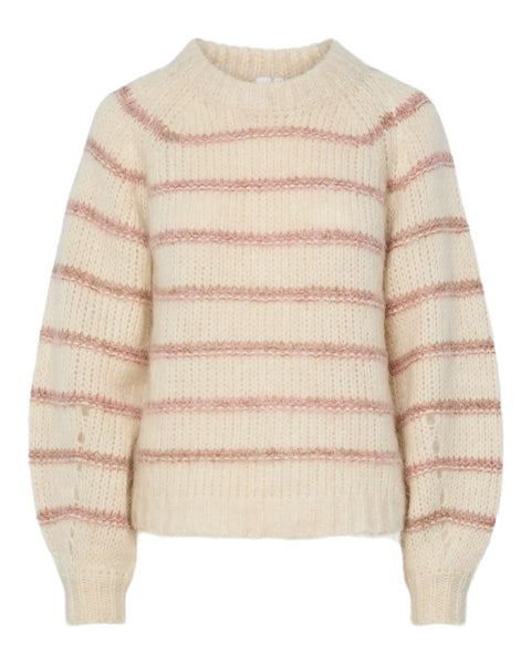 Yaschima Wool Blend Jumper Birch / Orchid Pink