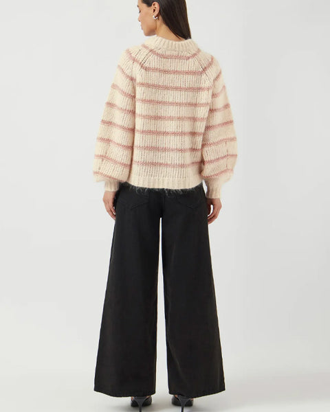Yaschima Wool Blend Jumper Birch / Orchid Pink