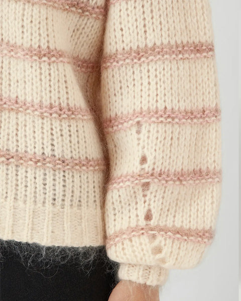 Yaschima Wool Blend Jumper Birch / Orchid Pink