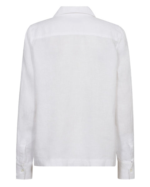 Enna Linen Pocket Blouse White