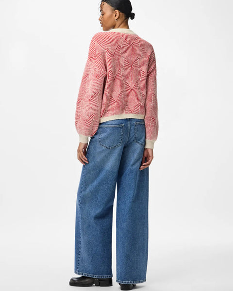 Jenna Knit Whitecap Gray Goji Berry