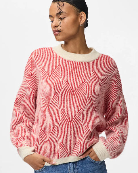 Jenna Knit Whitecap Gray Goji Berry