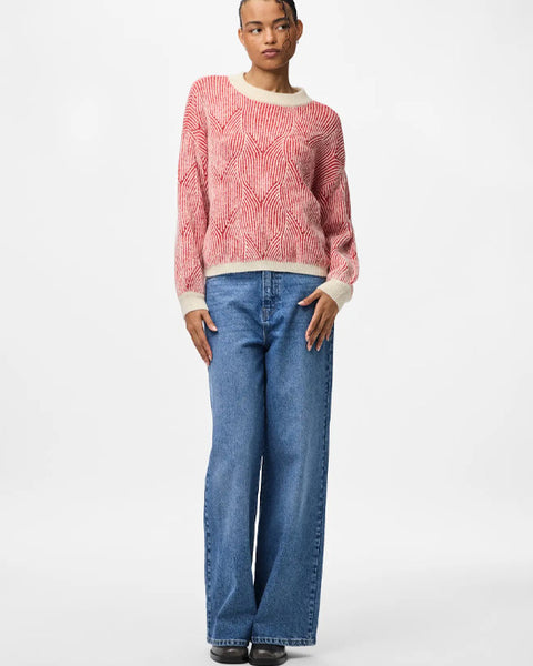 Jenna Knit Whitecap Gray Goji Berry
