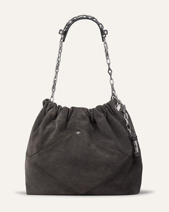 June Suede Tote Bag Dark Grey