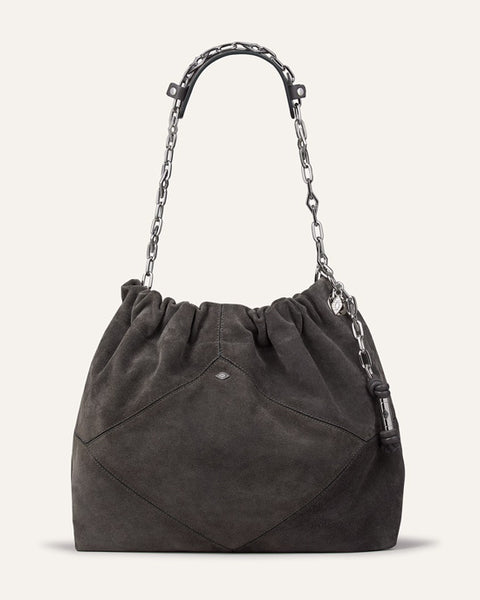 June Suede Tote Bag Dark Grey