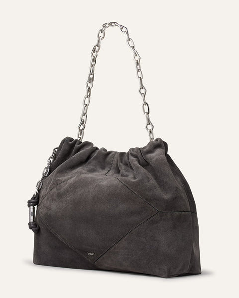 June Suede Tote Bag Dark Grey