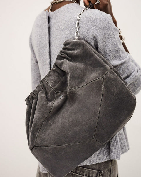 June Suede Tote Bag Dark Grey