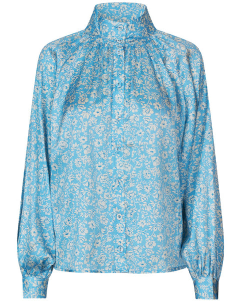 Nita Silk Blouse Crocus Ocean