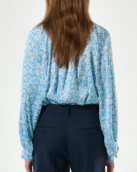 Nita Silk Blouse Crocus Ocean