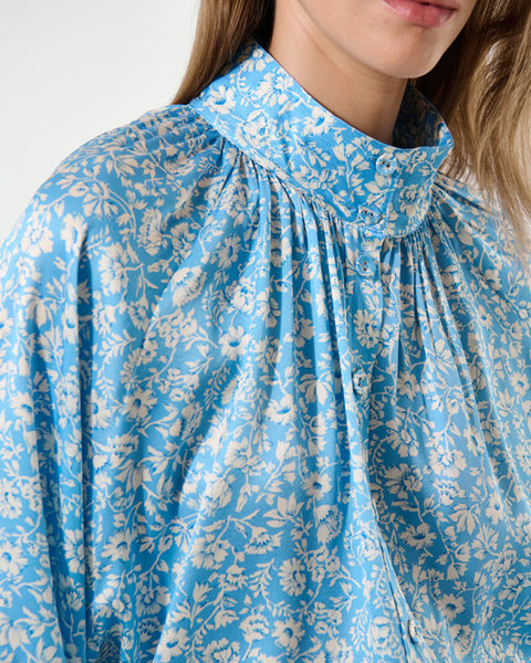 Nita Silk Blouse Crocus Ocean