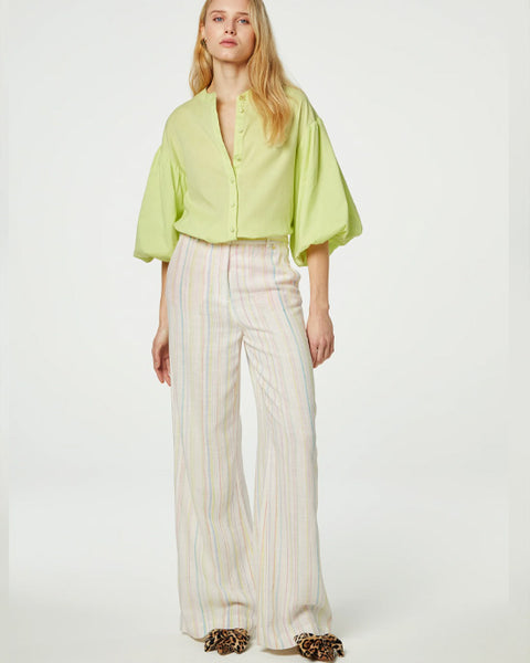 Remi Striped Trousers Lime Light