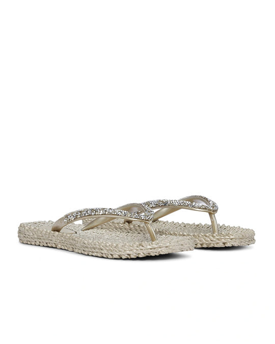 Flip Flops w Rhinestones Platin