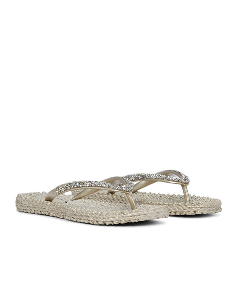 Flip Flops w Rhinestones Platin