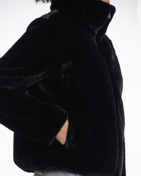 Sallie Faux Faur Jacket Black