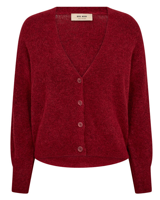 Thora V-Neck Knit Cardigan Rhythmic Red