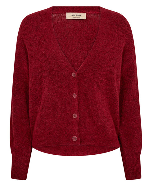 Thora V-Neck Knit Cardigan Rhythmic Red
