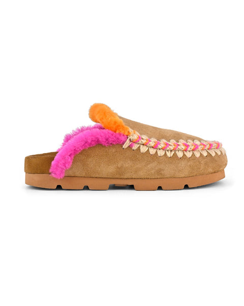 Winter bio overstitching Slipper Cognac