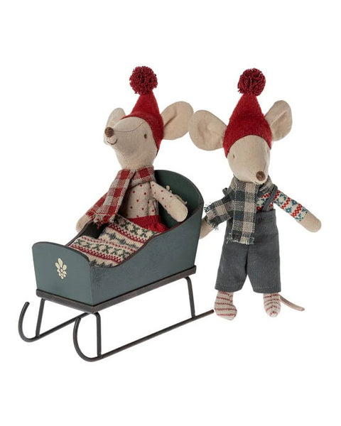 Sleigh for Maileg Mouse Green